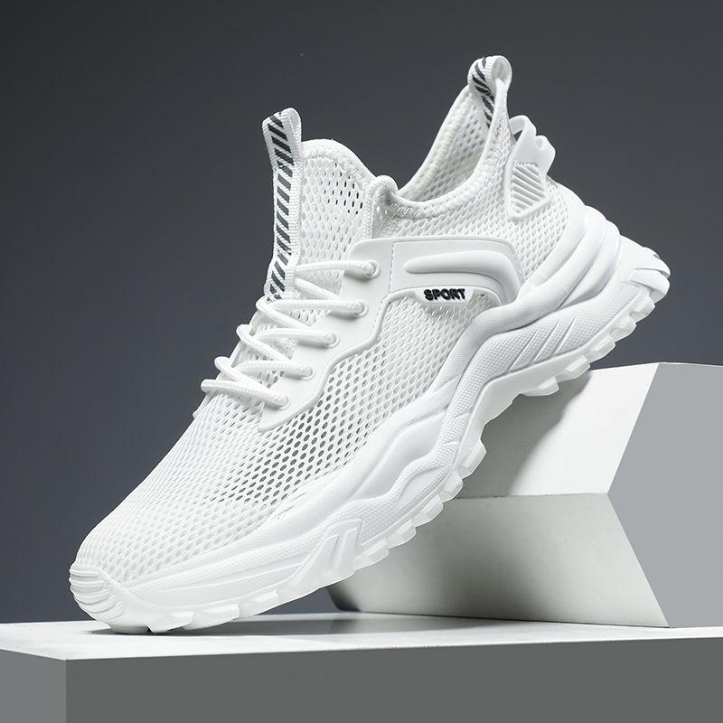 Полый сетчатый верх, толстая платформа, мужские повседневные кроссовки, дышащие кроссовки для бега для спортзала, по акции, корейские кроссовки для бега, мужская спортивная обувь