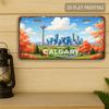 D Flat Printing Винтажная Потертая CALGARY Канада с Осенним Городским Пейзажем Иллюстрация Алюминиевая Жестяная Картина Номерной Знак