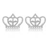 [R0702] - Серебряные серьги «Сисси» (родиевое покрытие) - 13х10 мм (корона)
