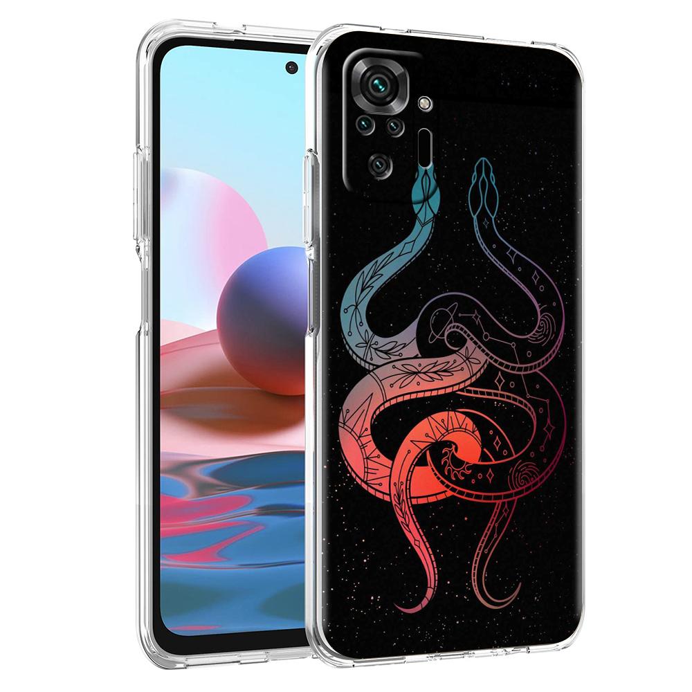 Прозрачный чехол для телефона для Redmi 13C 12C 10C Note 13 12 11 11T K40 Gaming Plus Pro 4G 5G Мягкий ТПУ чехол-оболочка Новогодний мешок-змея