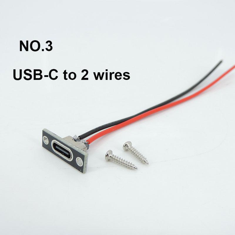 5 шт., 2-контактный, 4-контактный гнездовой разъем TYPE-C для зарядки 2, паяное соединение USB-C, микро-поясной кабель, разъем, адаптер с плоской вилкой для звуковой коробки