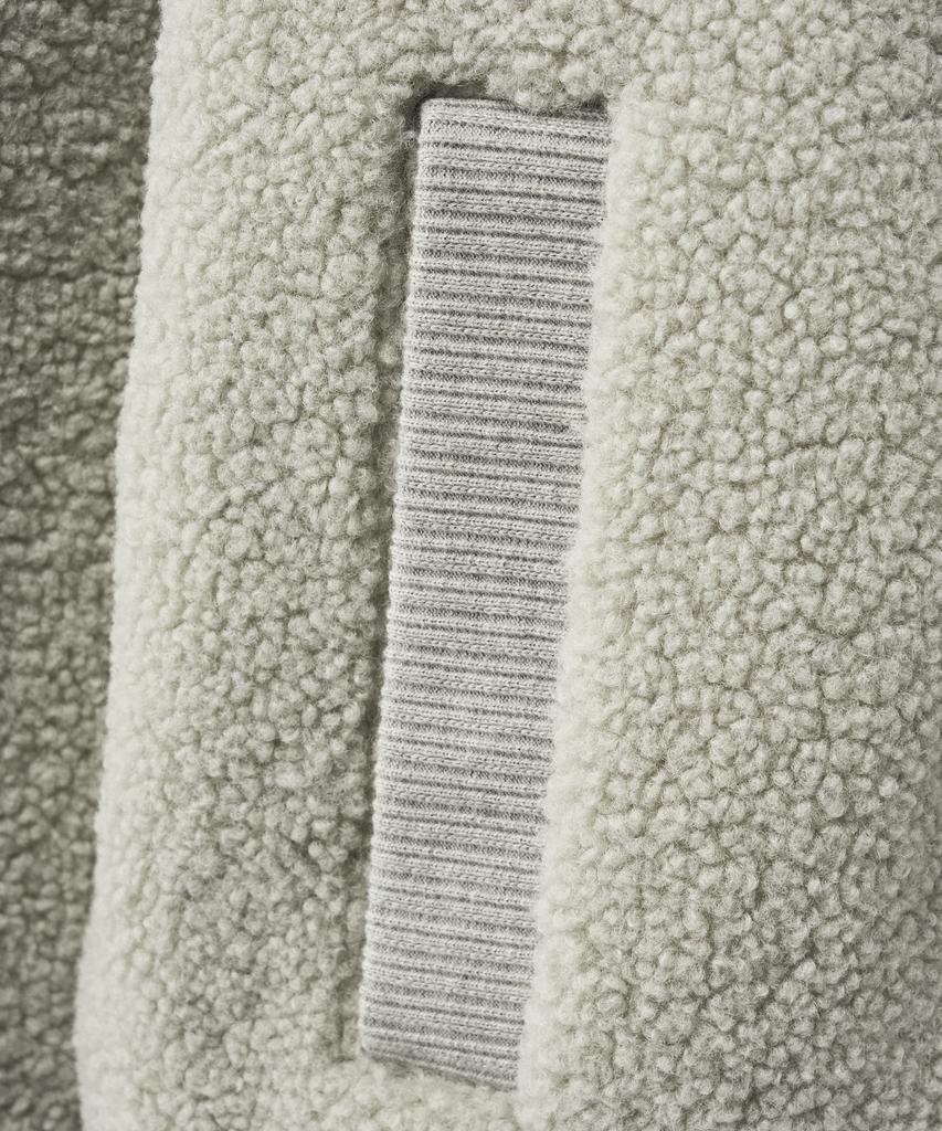 Satur (W) Shearling Fleece Zip-Up Hoodie Khaki