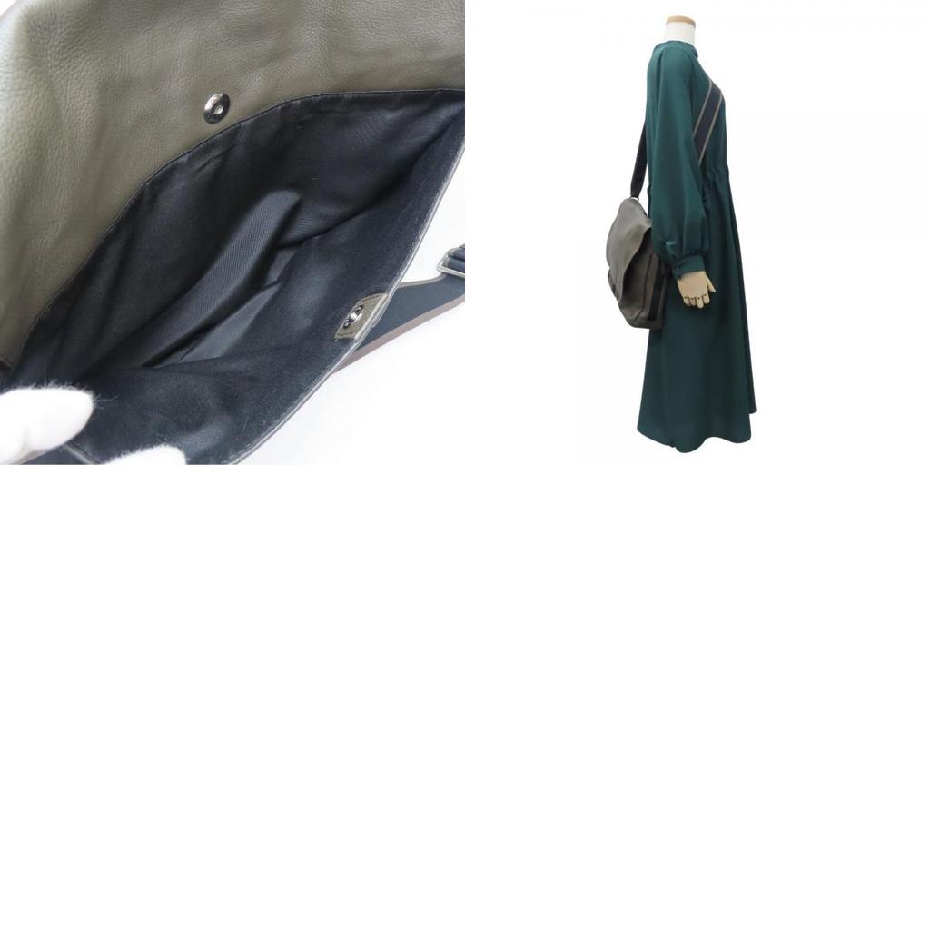 Used COACH Shoulder Bag F70556 Heritage Leather Khaki Brown System Messenger