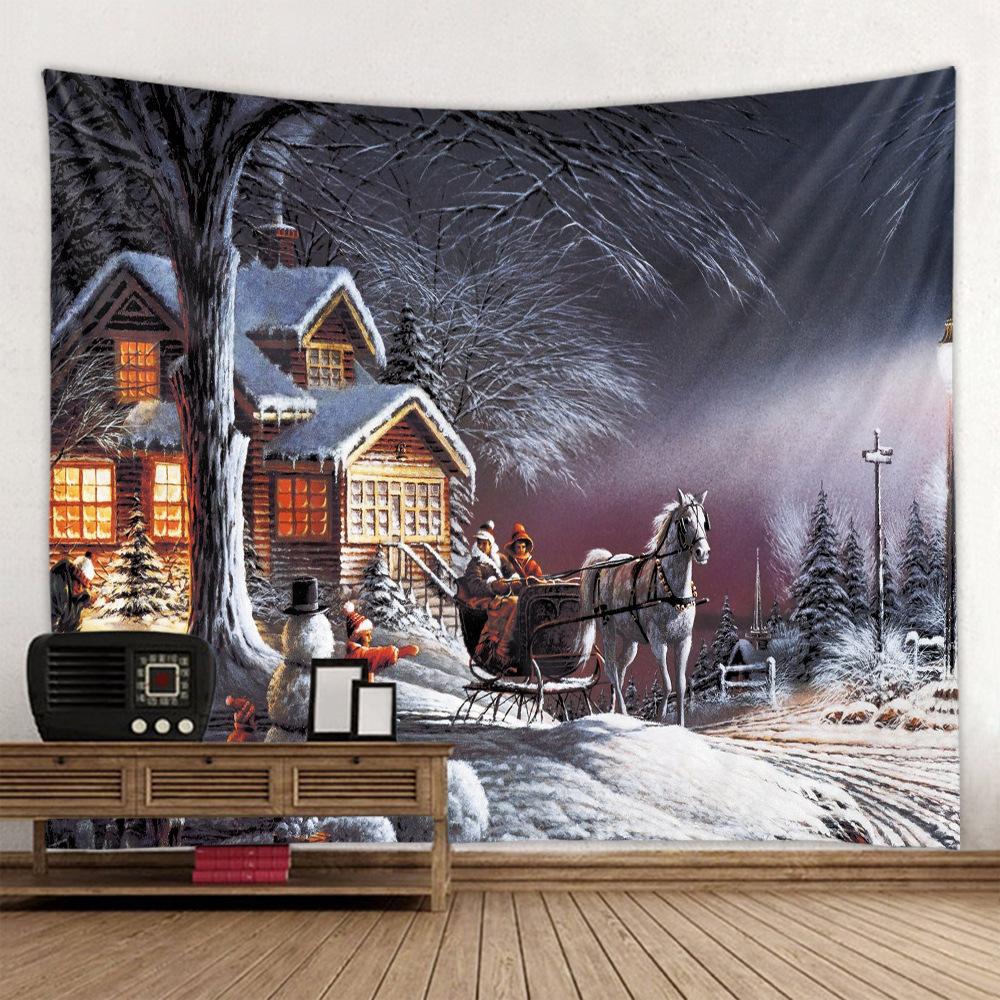 Christmas Tapestry Festive Decor Home Living Room Bedroom Background Garden Posters for Outside Large Wall Hanging Beach Towel