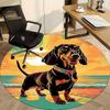 1pc Beach Sunset Dachshund Chair Carpet for Office, Soft Flannel Throw Mat, Perfect for Office, Holiday Party Decoration Choice yy260209070