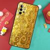 Золотой Чехол с Цветочным Узором Для Samsung Galaxy A16 A26 A36 A56 A15 A35 A55 A14 A34 A54 A12 A32 A52 A13 A33 A53 A17