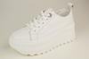 White Platform Sneakers Berkonty 85165 36 Leather