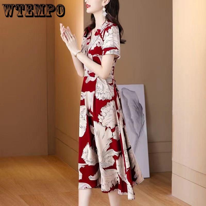 WTEMPO Женское летнее платье, повседневная темпераментная растрепанная юбка с талией, модное дышащее тонкое длинное платье внутри