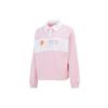 Logo Print Color Block Long Sleeve Polo Shirt Women Tops Pink 536093-16