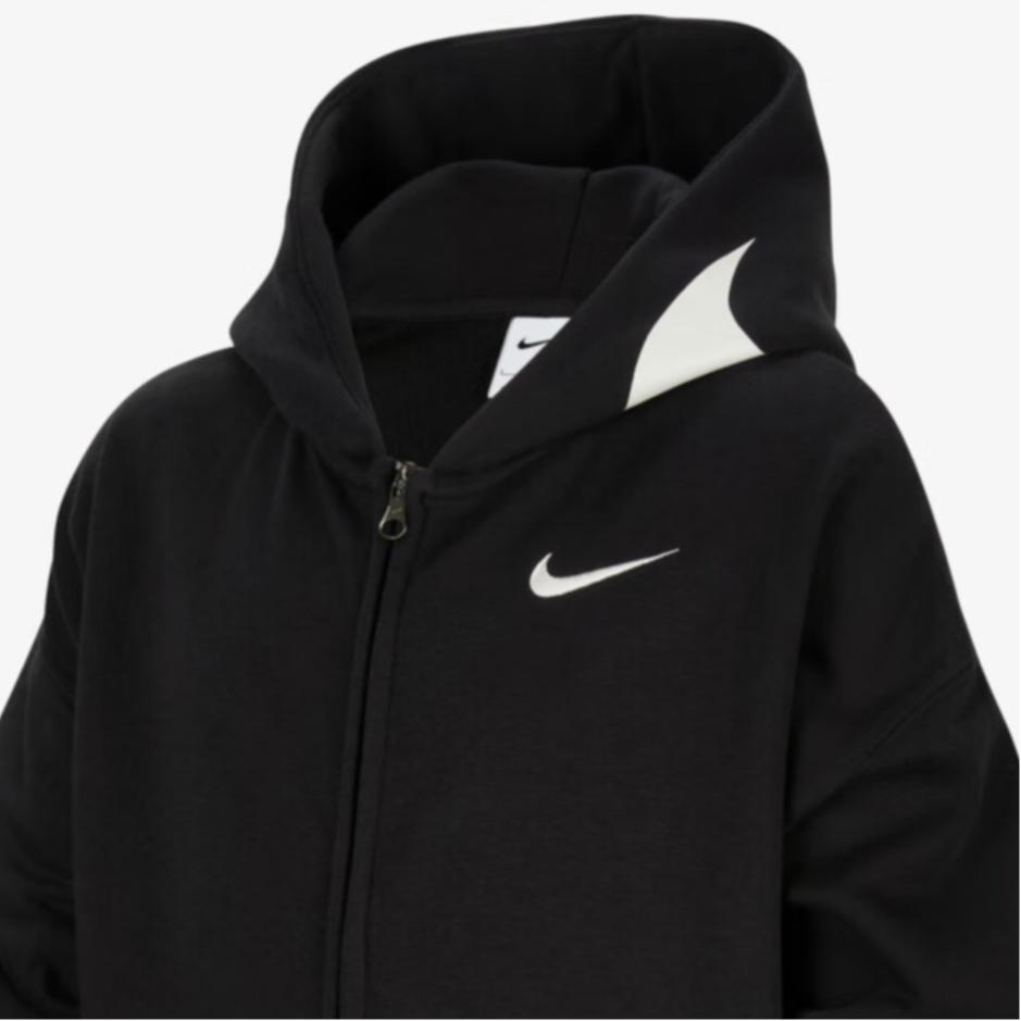 Nike Толстовка с капюшоном на молнии с флисовой подкладкой, унисекс, куртки, черная, HQ4886010