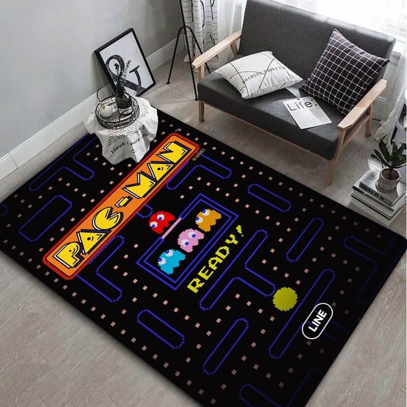 3D Gaming Map P PAC M MAN Cartoon Carpet Rug Art for Room Decor Home Bedroom Sofa Gifts Game Area Rug Non slip Floor Mat Present