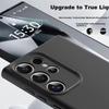 Чехол для телефона Samsung S24 Ultra, Премиальный Жидкий Силикон Мягкий, Полная Защита Линз, Ударопрочный, Однотонный, Простой, Черный Внешний Чехол