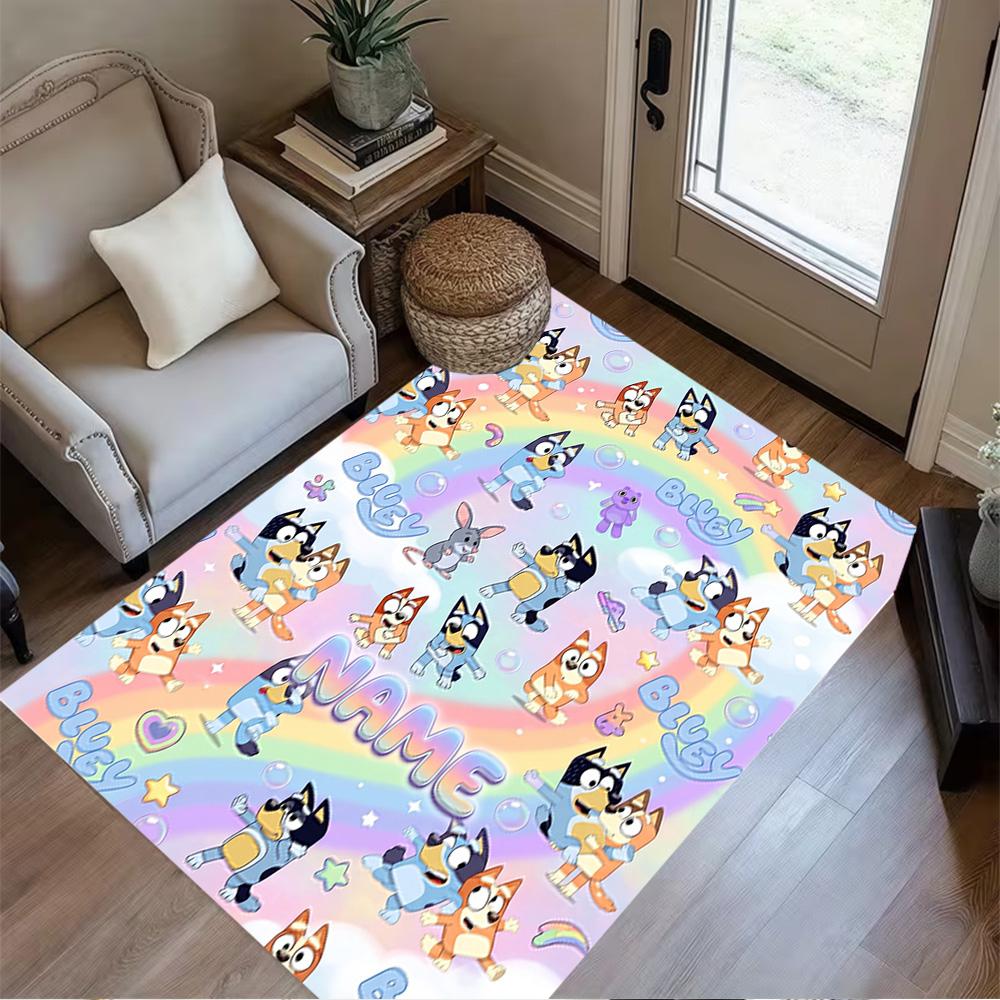 Rainbow Friends Customizable Name Floor Rug Office Rug Design for Game Room Foyer Dormitory Study room Anti-slip Rug Decorate Offices