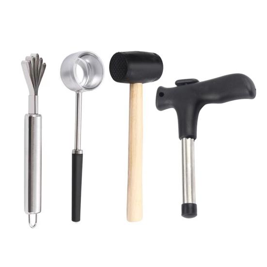 Coconut Opener Tool Set Stainless Steel Coconut Meat Scraper Coconut Opener