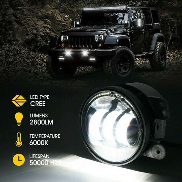 4-дюймовые светодиодные противотуманные фары мощностью 40 Вт для Jeep Wrangler
