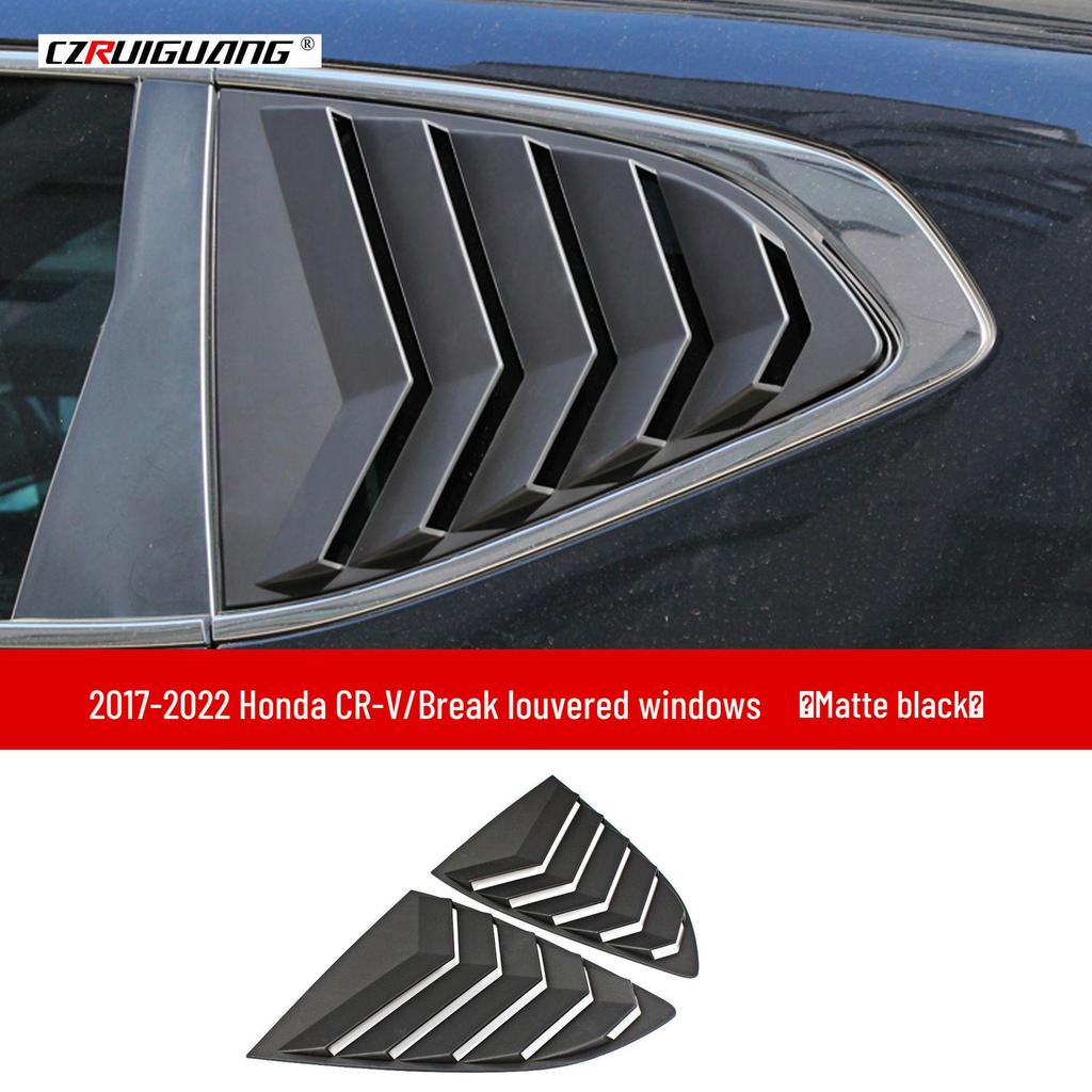 Fits 2017-2022 Honda CR-V and Breeze: Window and Rear Spoilers, Louvered Window Decorations.