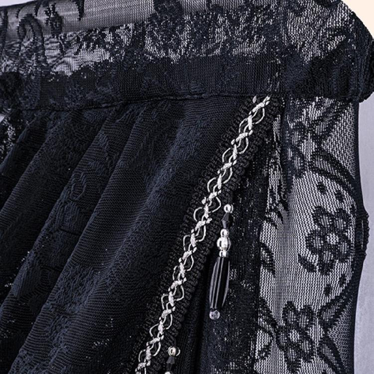 Изящный ламбрекен Gracefuls Laces с бисерной отделкой и цветочной вышивкой для улучшения атмосферы спальни или гостиной