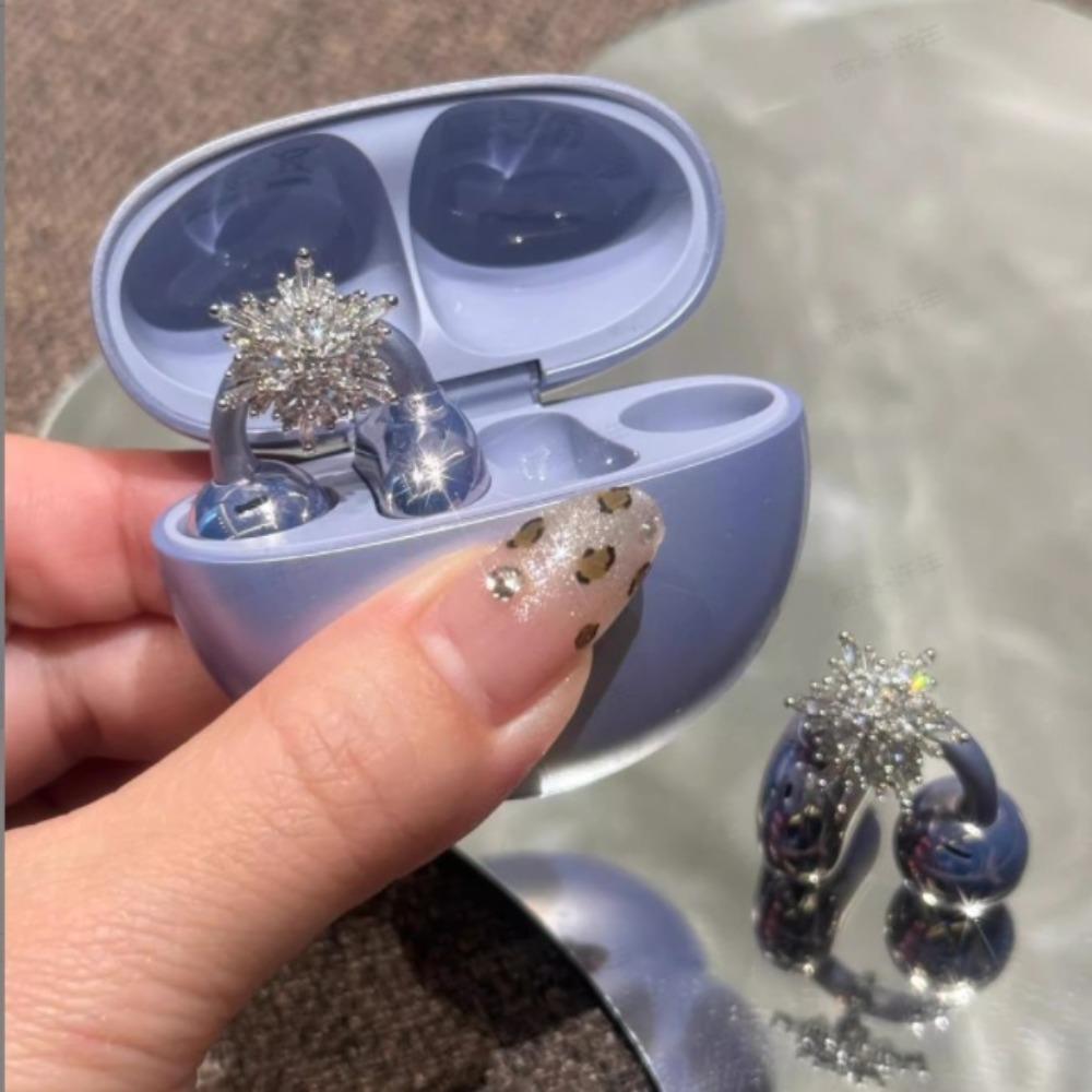 DIY Headphone Diameter Buckle Zircon Removeable Headphone Decoration Clip Easy to Install Rotatable Earbud Accessories