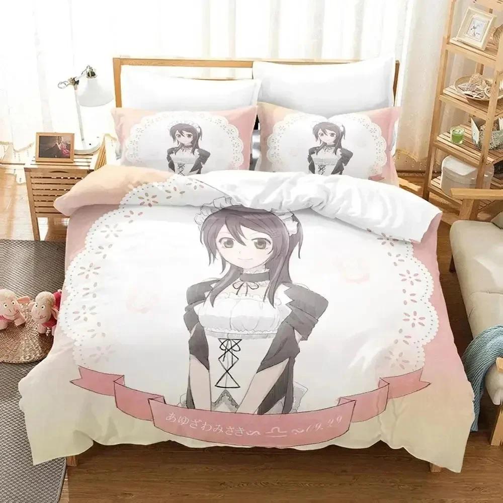 Аниме Kaichou wa Maid-sama Усуи Такуми Мисаки Комплект постельного белья для мальчиков и девочек Размеры Twin Queen Мягкое пододеяльник Наволочка Постель Мальчики