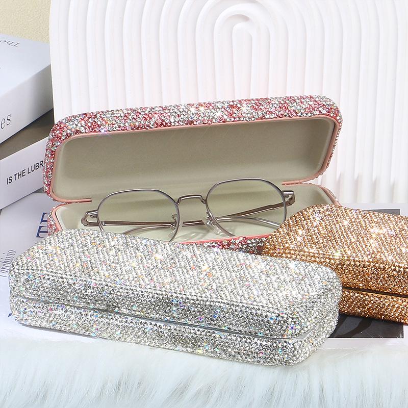 Cross-Border Hot-Selling Diamond Inlaid Car Sunglasses Storage Box - Portable and Stylish Car Interior Solution