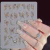 Butterfly Nail Art Stickers 5D Bronzing Silver Aurora Laser DIY Nail Decoration