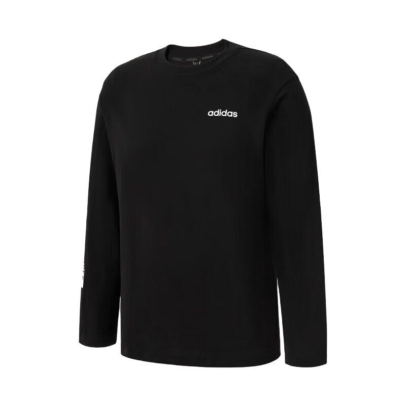 adidas SS25 Мода Удобная Мягкая Универсальная Футболка с Длинным Рукавом Унисекс Топы Черный JL5908