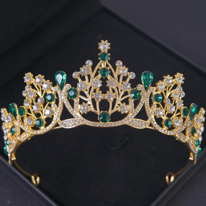 Baroque Vintage Princess Queen Bridal Crown Headwear Crystal Tiara For Women Wedding Crown Hair Dress Accessories Jewelry Crown