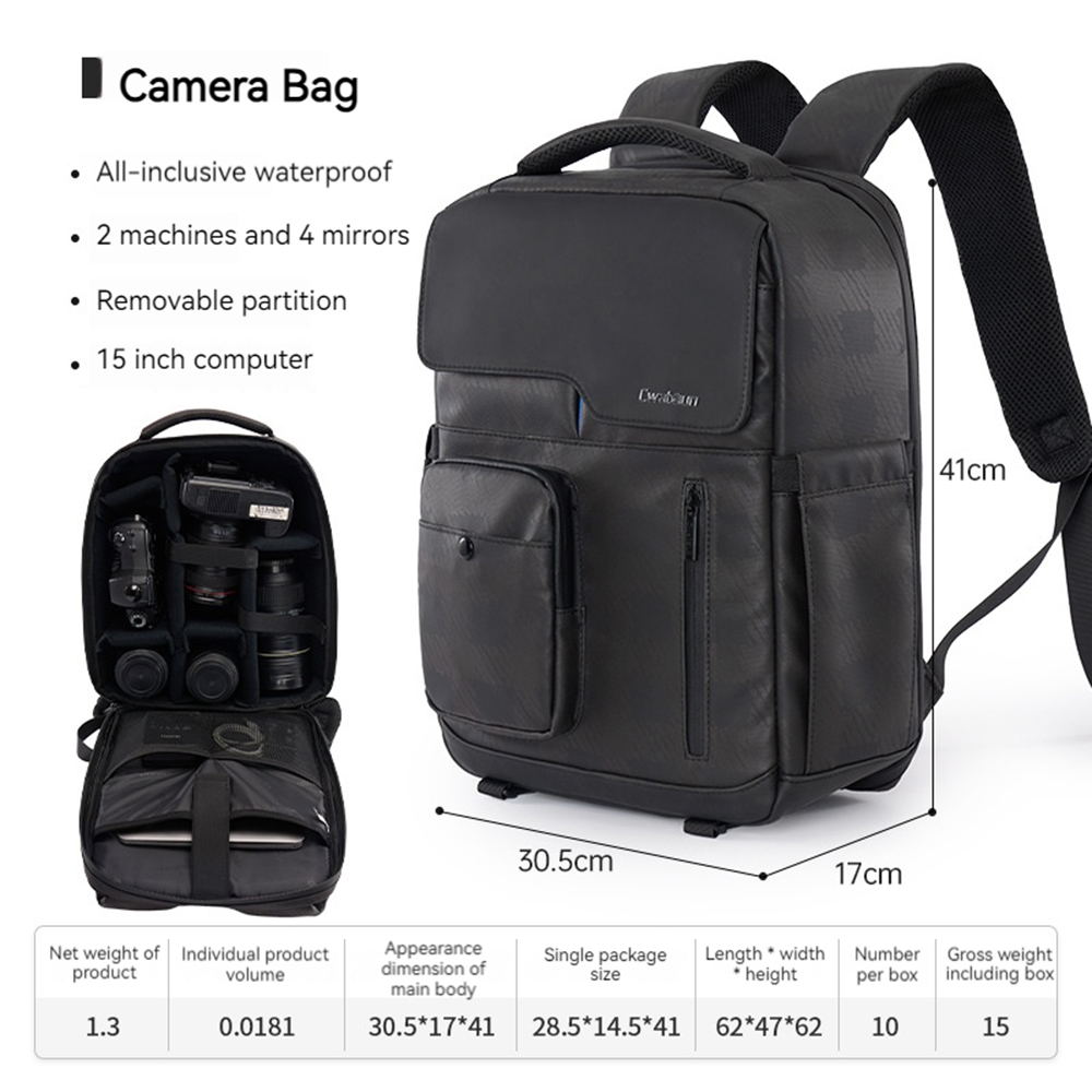 Cwatcun D97 Photography Camera Bag Camera Backpack Waterproof Compatible with