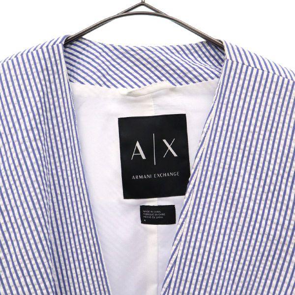 Armani Exchange Stripe Seersucker Куртка без цвета 4 Синий x белый Женская Б/У