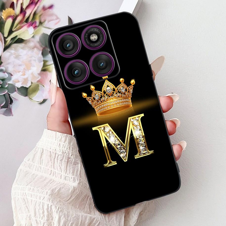 Чехол для Motorola Edge 60 Pro 2025 Роскошные Буквы Короны Мягкий Силикон Черная Крышка Телефона Для Moto Edge 60 Fusion 60s Edge60 Funda