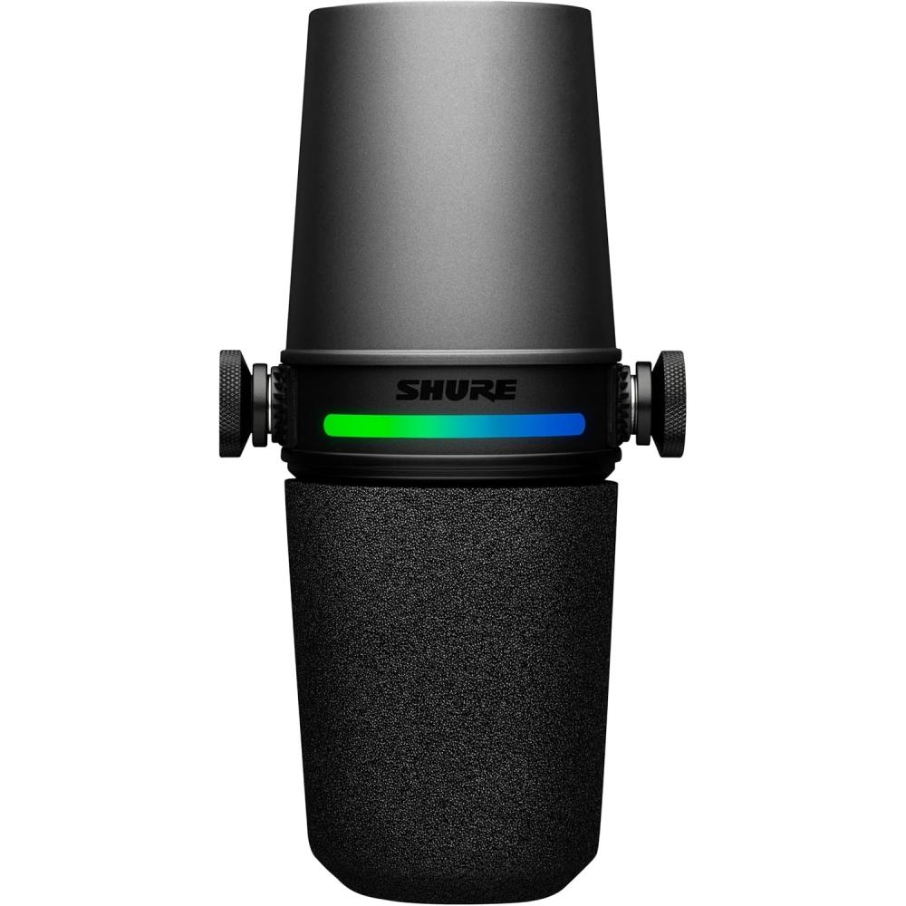 Динамический микрофон Shure Mv7i  Аудиоинтерфейс Черный  Поддержка 2 каналов Максимальная