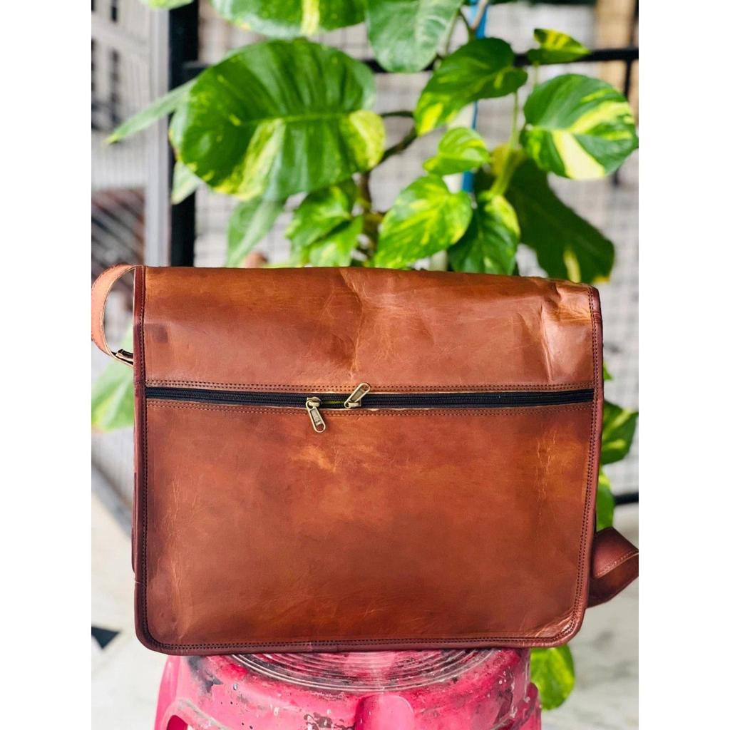 Мужская редкая винтажная сумка-мессенджер для ноутбука из козьей кожи ручной работы, универсальная сумка-сачел