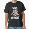 Anti Plastic Sea Turtle Art Classic T Shirt vintage Washed Unisex Stylish graphic homme streetwear Slightly Breathable