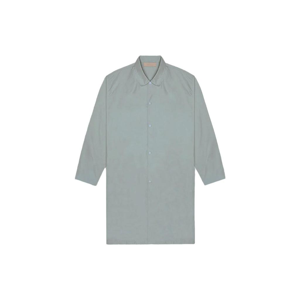 Fear of God Essentials Коллекция 2 Весна-Лето 23 Длинное Пальто Платан Однотонное На Пуговицах Длинный Американский Тяжелый Тренч Унисекс Пальто Туманно-Синий FOG-SS23-348