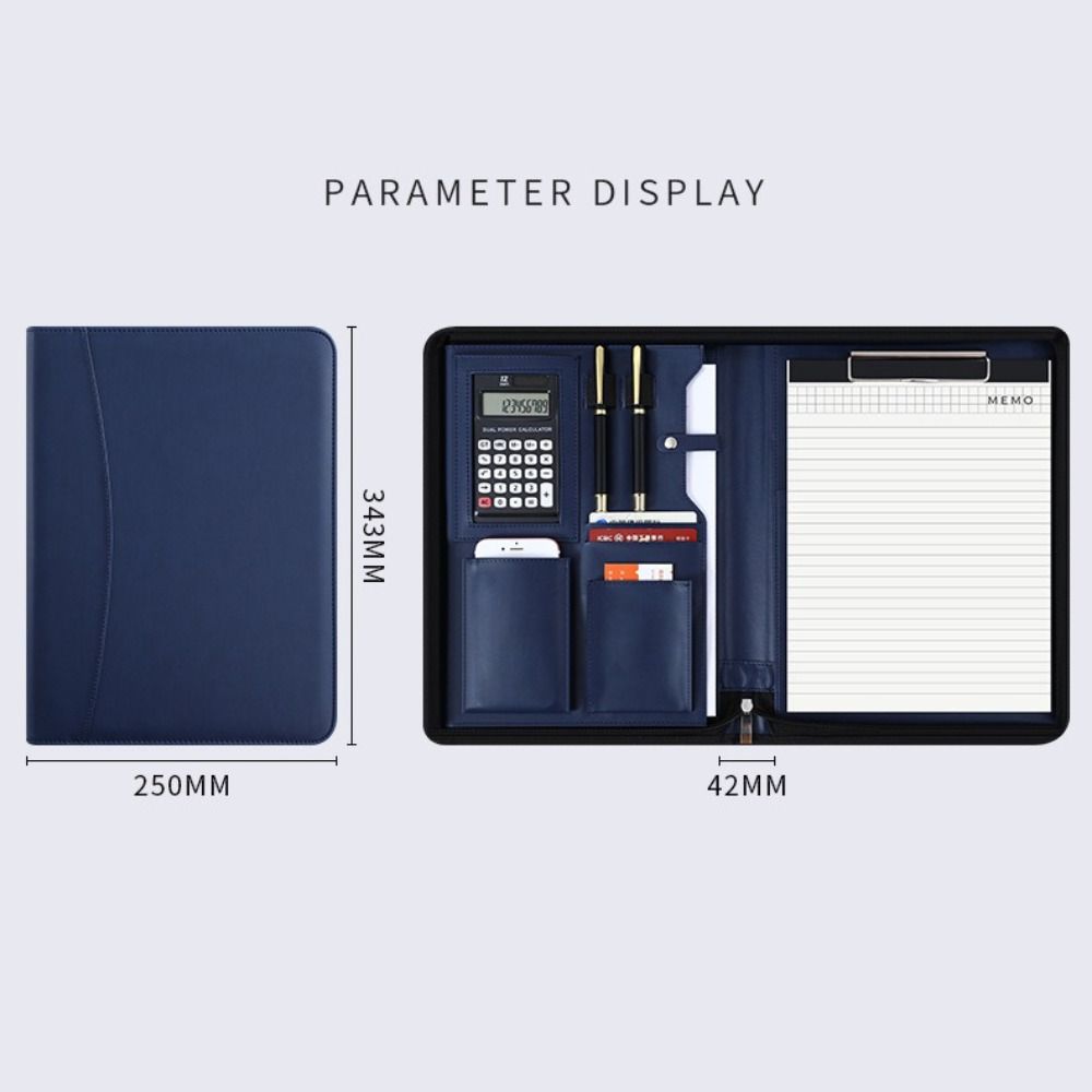 Папка для файлов формата А4 на молнии с калькулятором, блокнот для заметок на совещании, портативный бизнес-блокнот, совещание