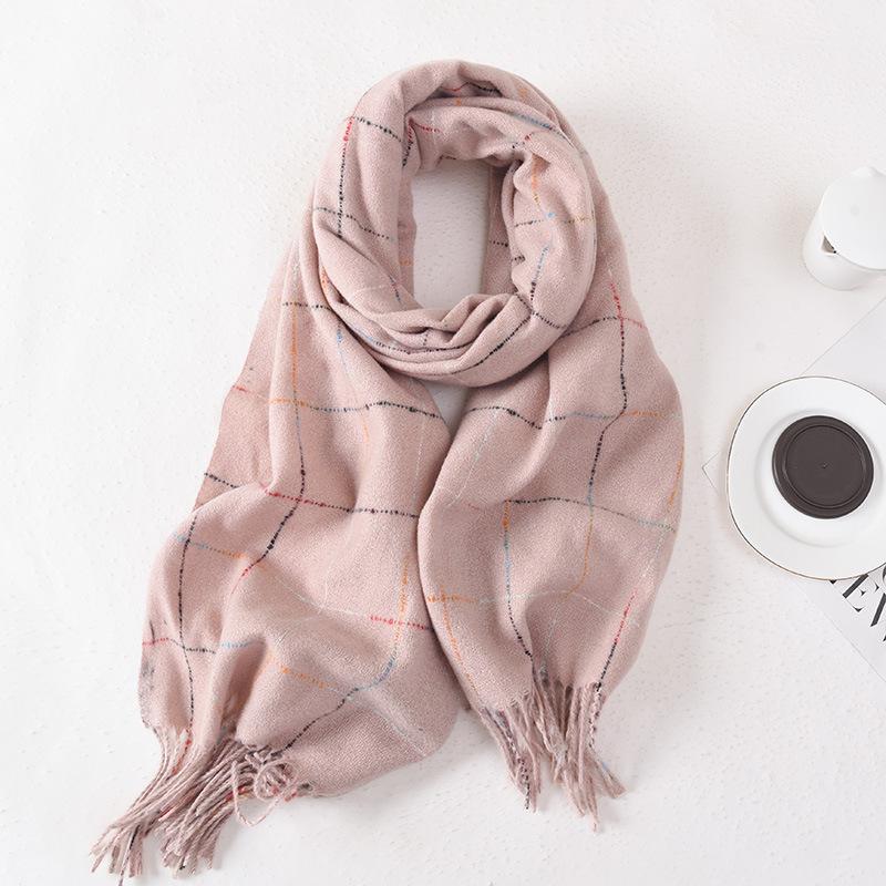 Шарф женский зимний 2025 новый универсальный двусторонний имитация кашемира высококачественный многоцветный на выбор шаль
