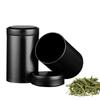 Stainless Steel Tea Canister, Tea Caddy, CoffeeTea Caddy, Aluminum Storage Jar, Portable Airtight Storage Container, Canister, Tea Utensil (Black)