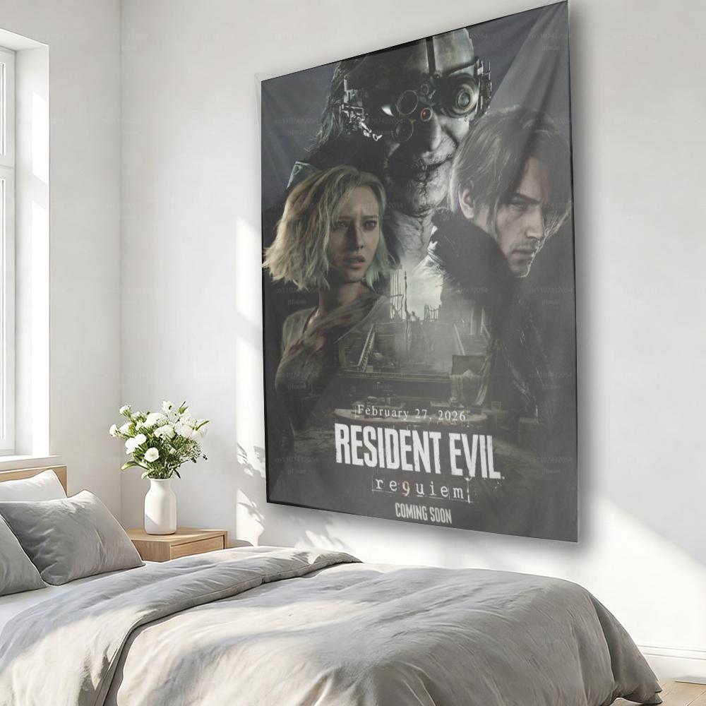 Resident EEvil 9 Horror Tapestry Wall Art for Game Room Bar Home Decor