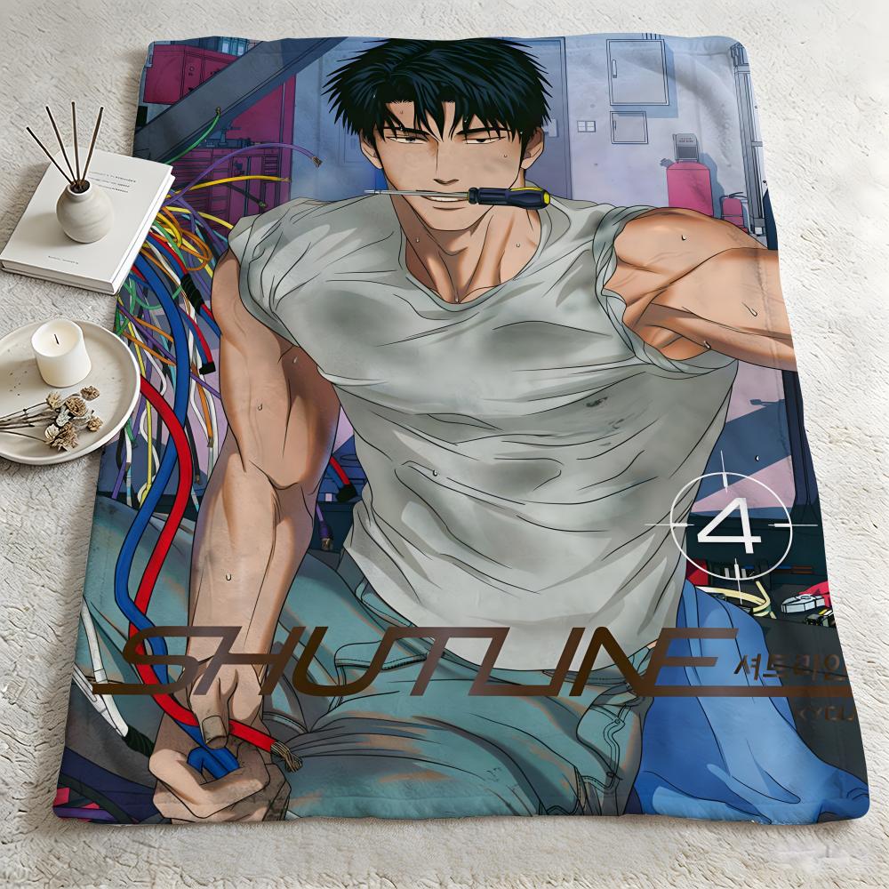art SShut Linee Throw Warm Soft Flannel Blanket Multiuse for Sofa Bed Camping Travel Nap