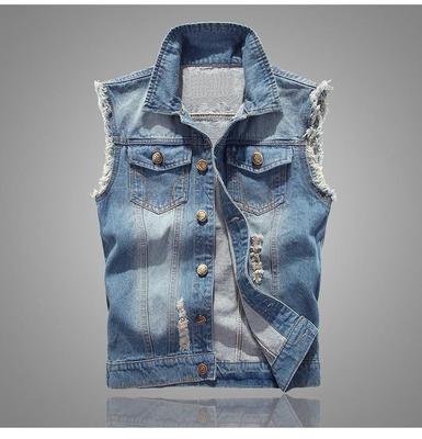 Мужские повседневные винтажные жилеты больших размеров, джинсовый жилет без рукавов
