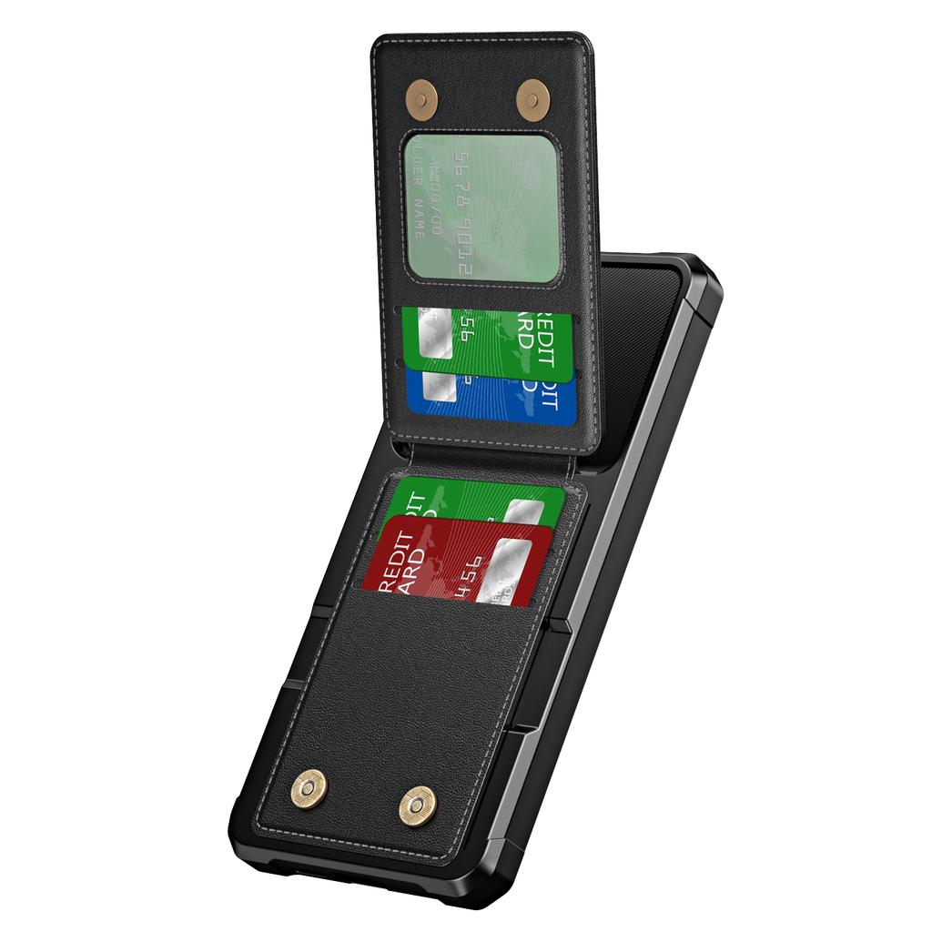 ZM11 For Samsung Galaxy S24+ Cover Kickstand PU Leather+TPU Phone Card Case