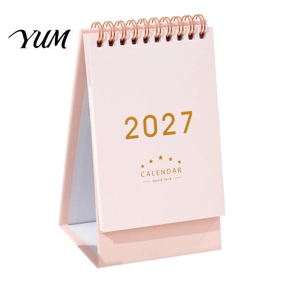 Stationery for Daily Tasks 2027 Desk Calendar, Standing Flip Desktop Minimalist Gold Foil Cover Professional Appointment Calendar Monthly Planner,