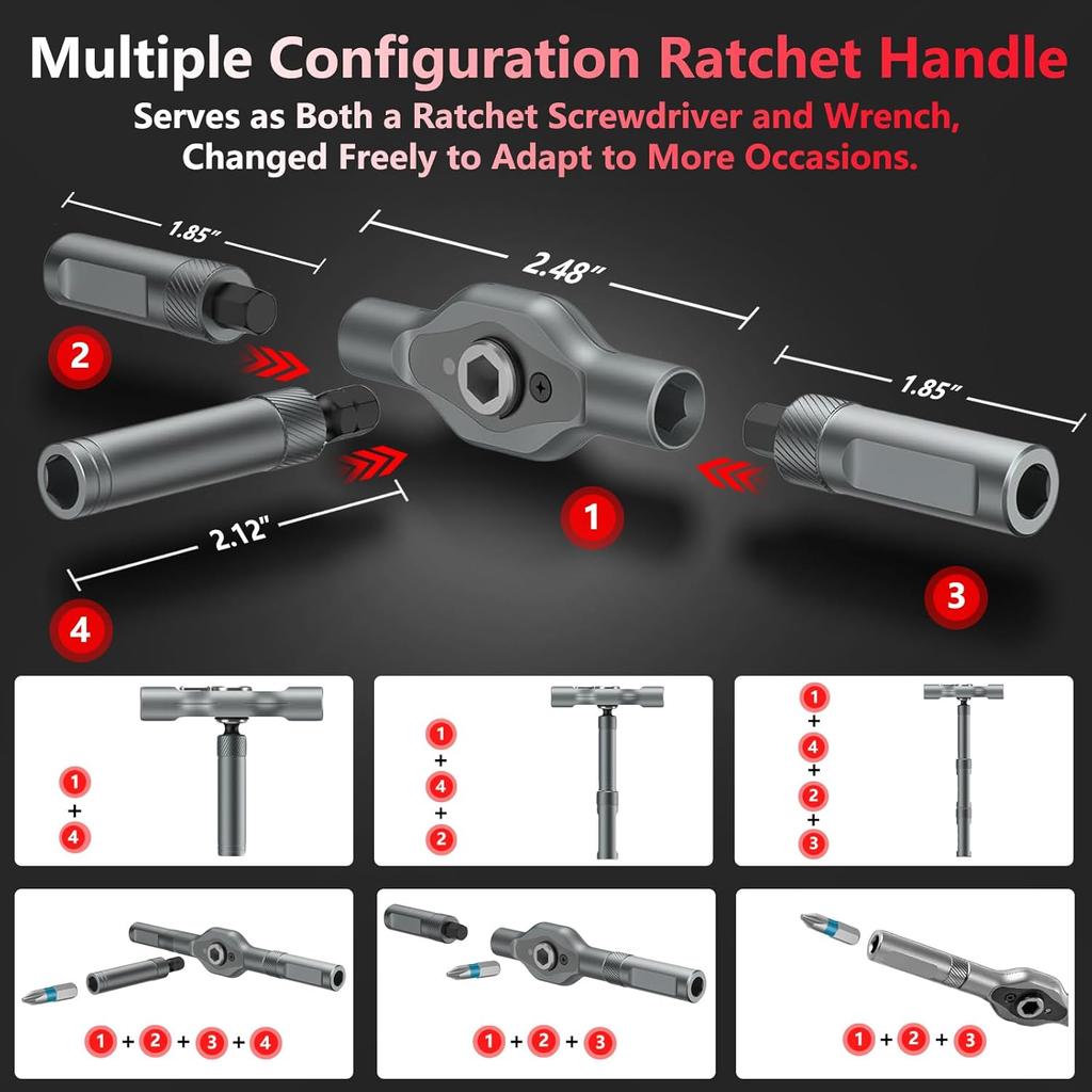 24 in 1 Ratchet screwdriver with Screw Bits multibit screwdriver