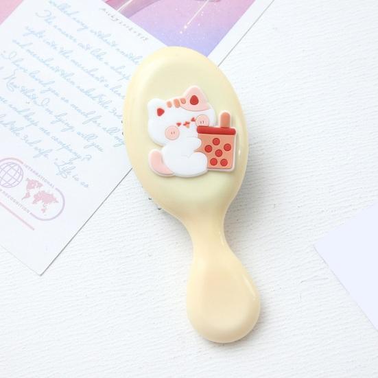 Мини-щетка для волос для девочек, мягкая щетина, массаж кожи головы, портативная расческа для распутывания волос с мультяшными овощами и животными, детские парикмахерские инструменты на день рождения