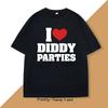 Я люблю вечеринки Дидди Графическая футболка с принтом Женская и мужская Забавная модная повседневная свободная футболка с коротким рукавом и круглым вырезом Топ
