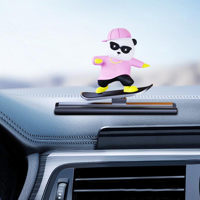 Car Parking Number Plate Skateboarding Bear Car Interior Parking Card Skateboard Bear Ornament Phone Number Plate Car Interior