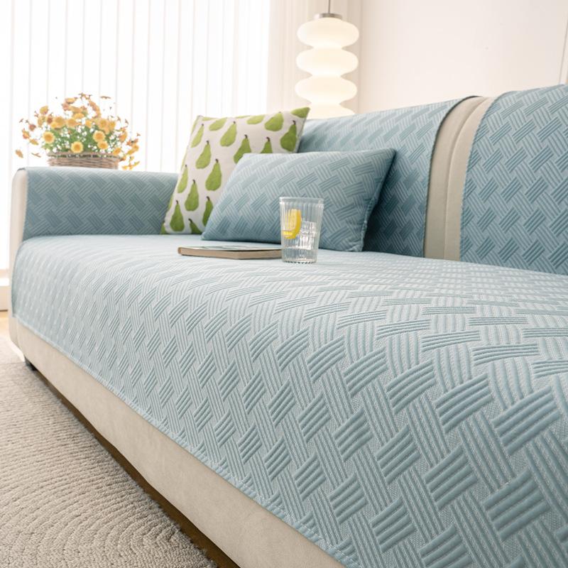 Summer Cool Cushion Sofa Cushion Mat Summer Cool Feeling Ice Silk Non-Slip Seat Cushion Sofa Cover All-Inclusive Universal Cover Cloth