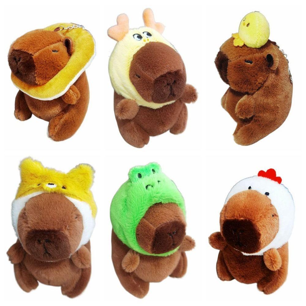 Cute Toy Simulation Capybara Pendant Cartoon Capybara Fluffty Animal Doll Birthday Gift