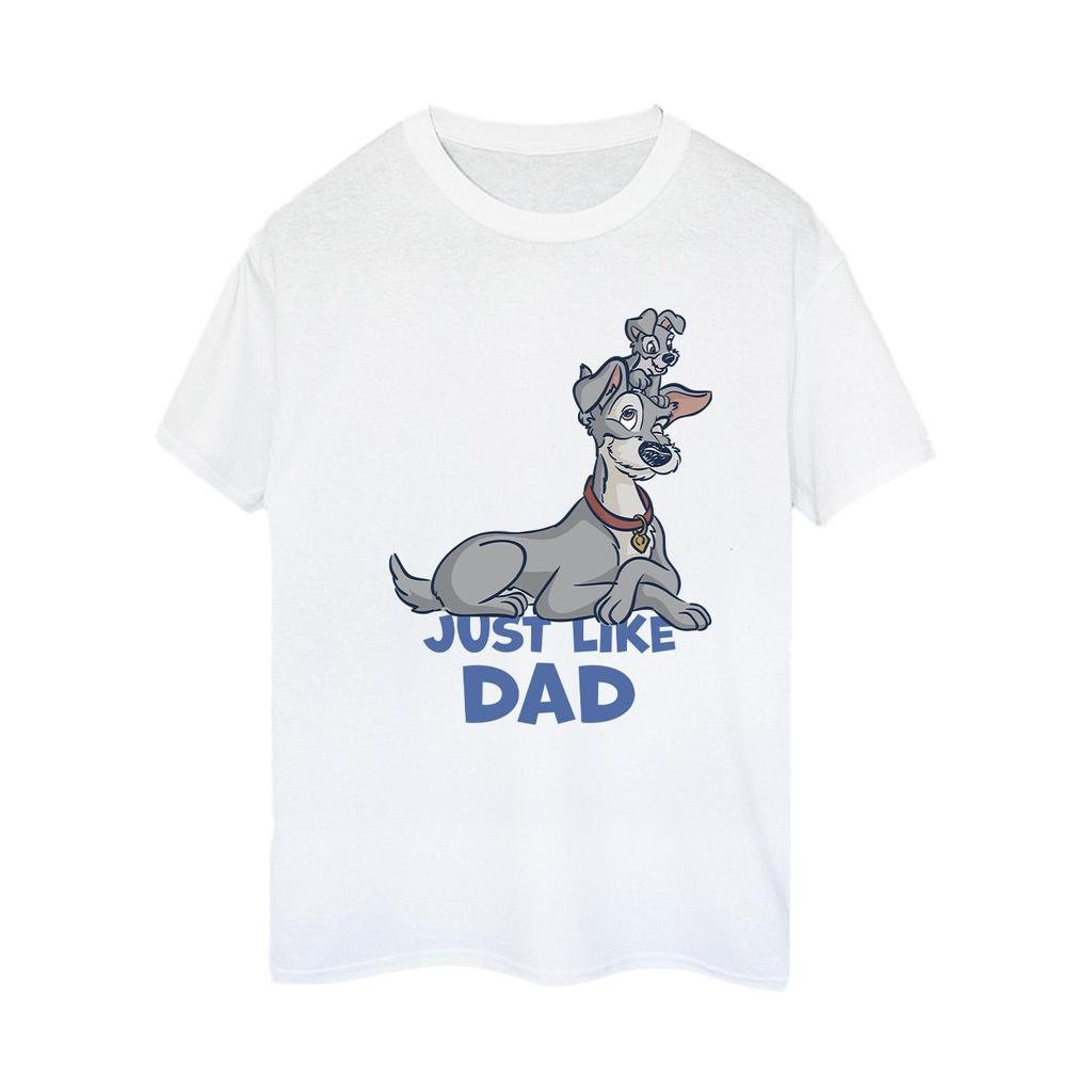 Disney Womens/Ladies Lady And The Tramp Just Like Dad Cotton Boyfriend T-Shirt