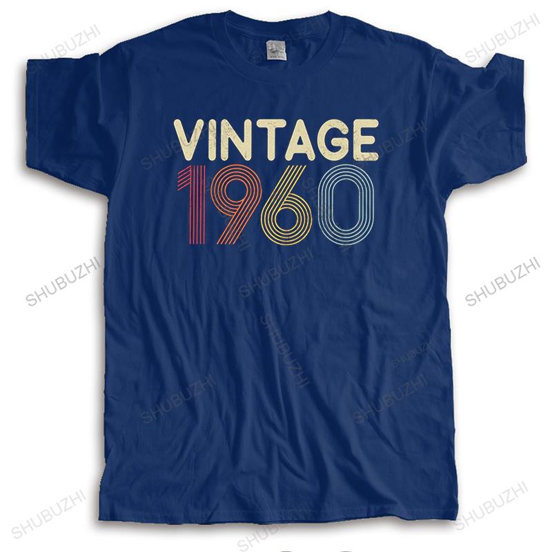 Vintage 1960 T-shirt for Men Short Sleeves 60th Birthday Gift T Shirt Cotton Summer Tshirt 60 Years Old Tee Casual Tops Clothes